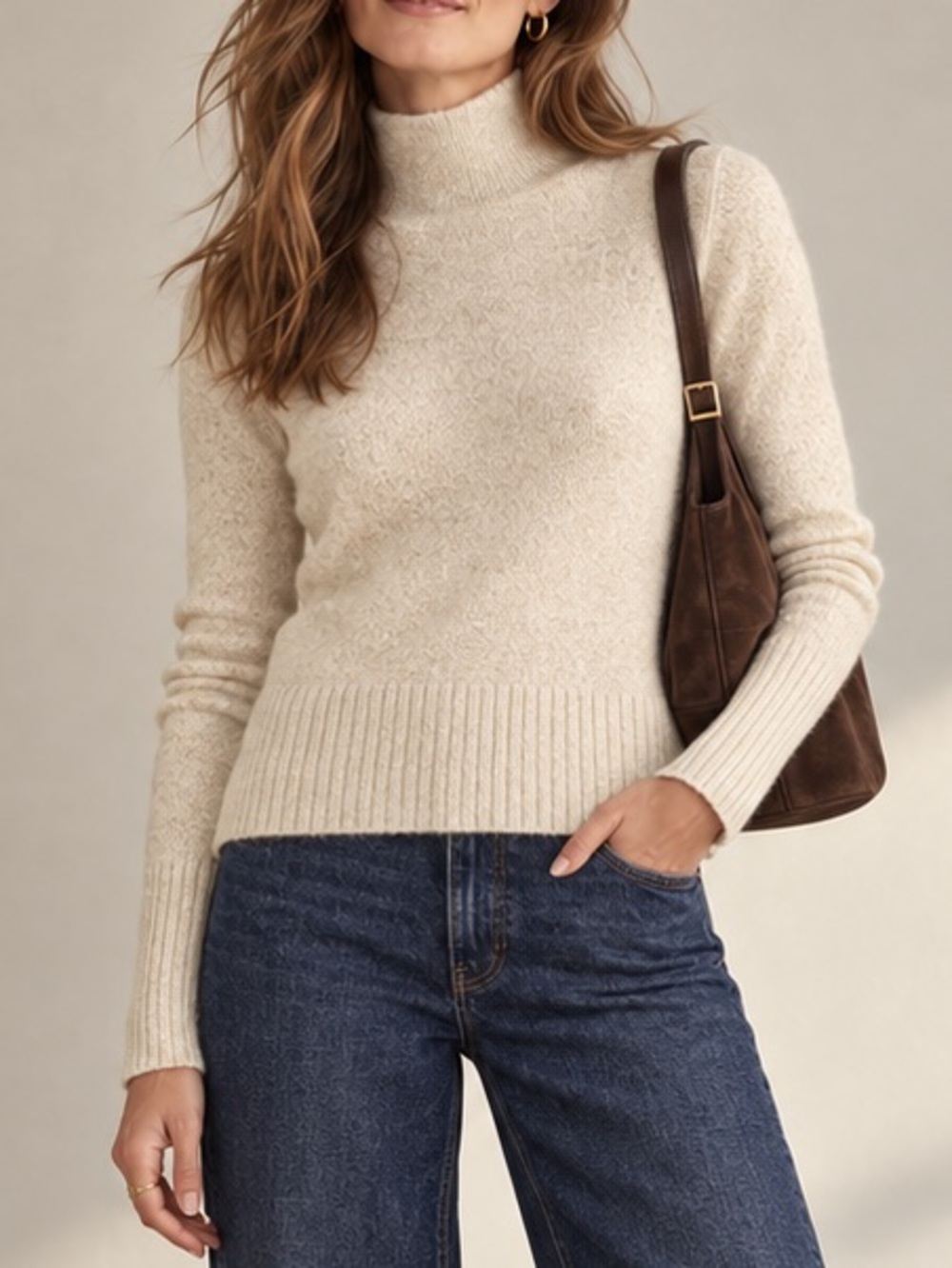 Madewell Merino Wool Alpaca Blend Cream Turtleneck Sweater XXS